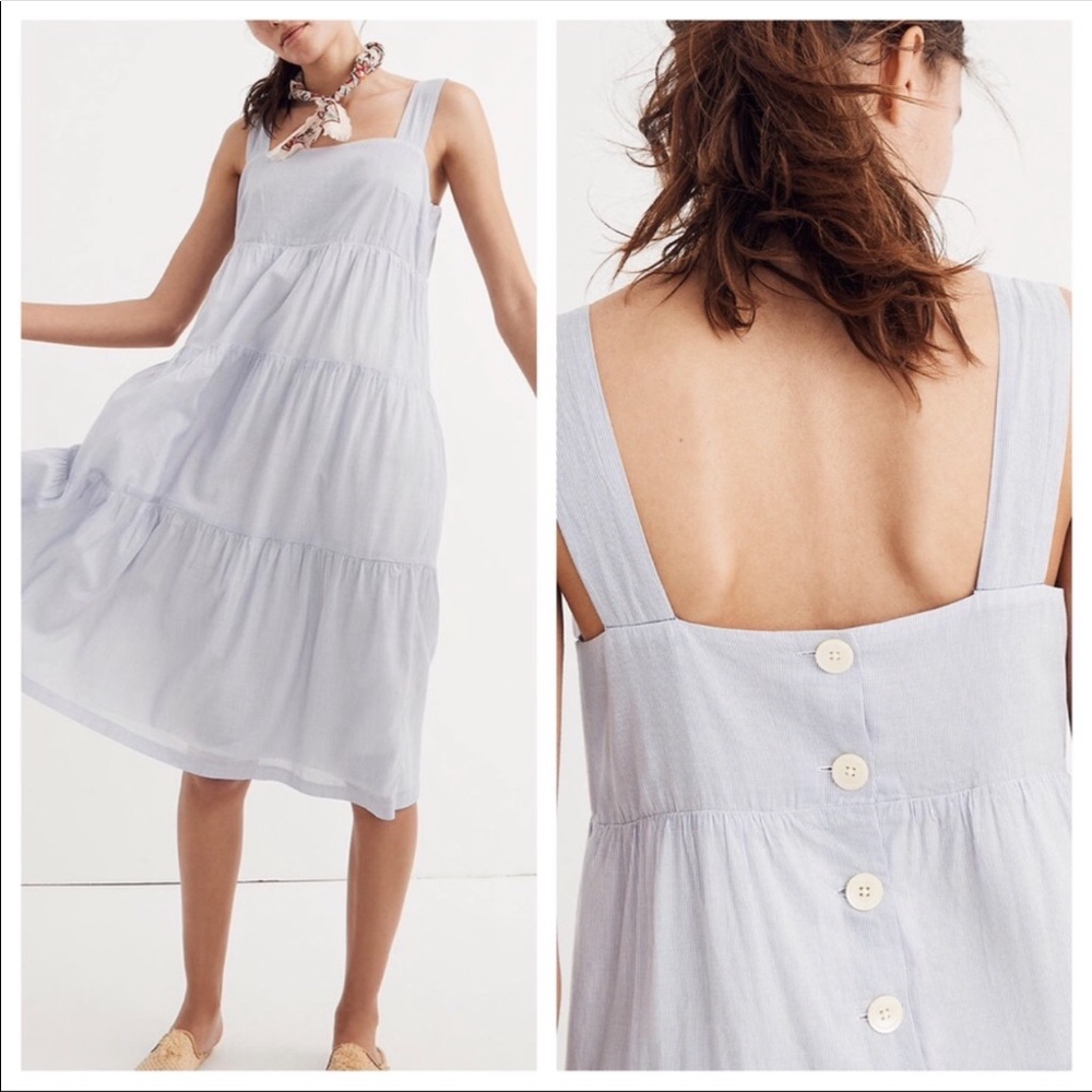 Madewell blue stripe smock dress 2